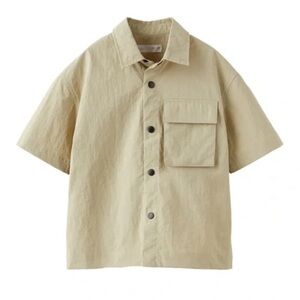 •Zara• boys nylon pocket shirt with snap up buttons